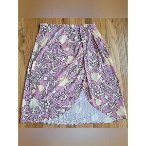 Knox Rose Lilac Pink Cream Floral Print Skirt OverSize Large NWOT Summer Skirt